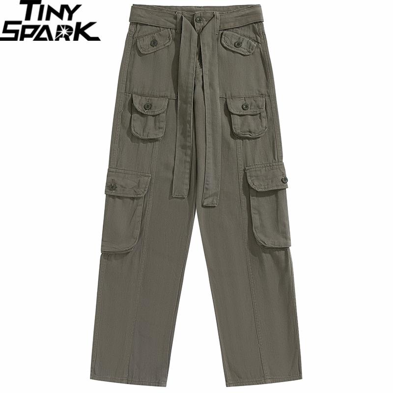 

Men's Pants Hip Hop Streetwear Cargo Multi Pockets Joggers 2022 Men Harajuku Harem Trousers Straight Tactical CottonMen's, A26270156