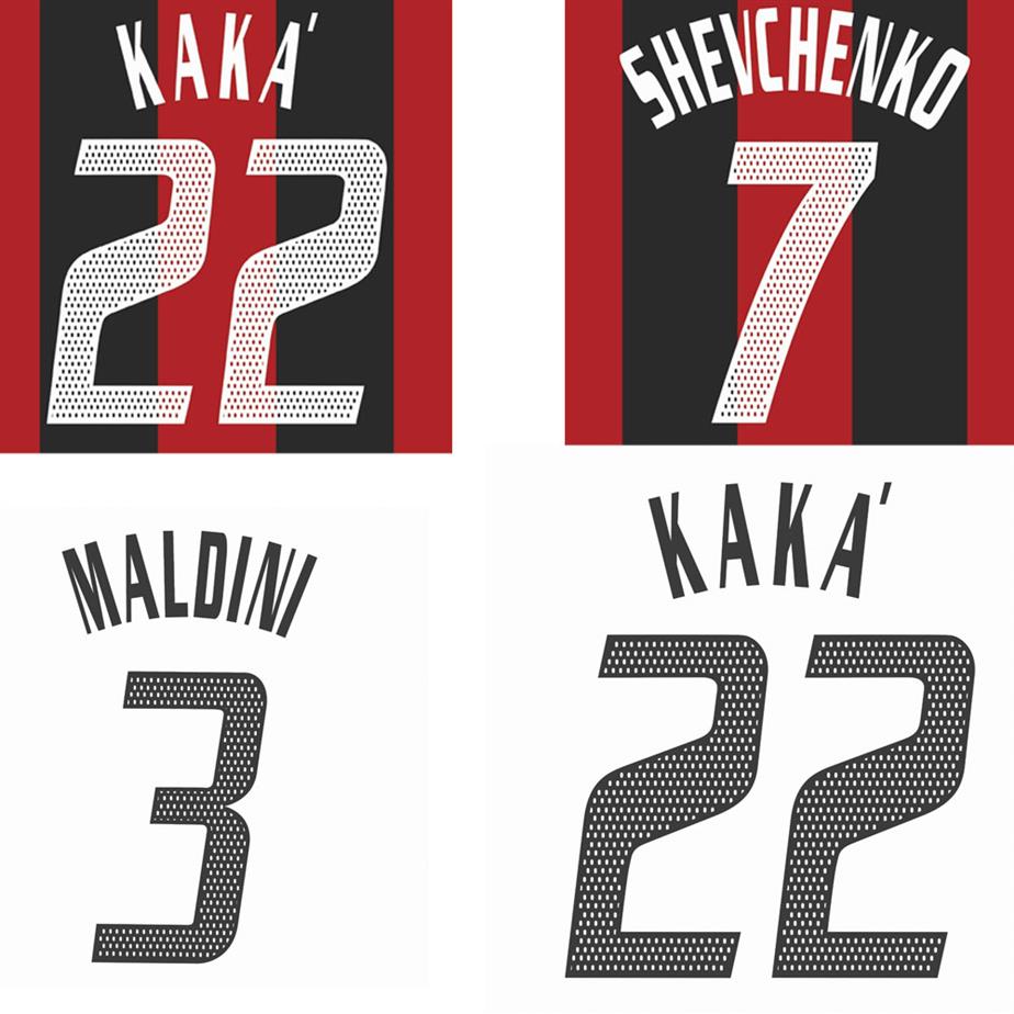 

2002-2004 KAKA Nameset Rui Costa Rivaldo Maldini Inzaghi Kaladze SHEVCHENKO Printing Soccer Patch Badge166i