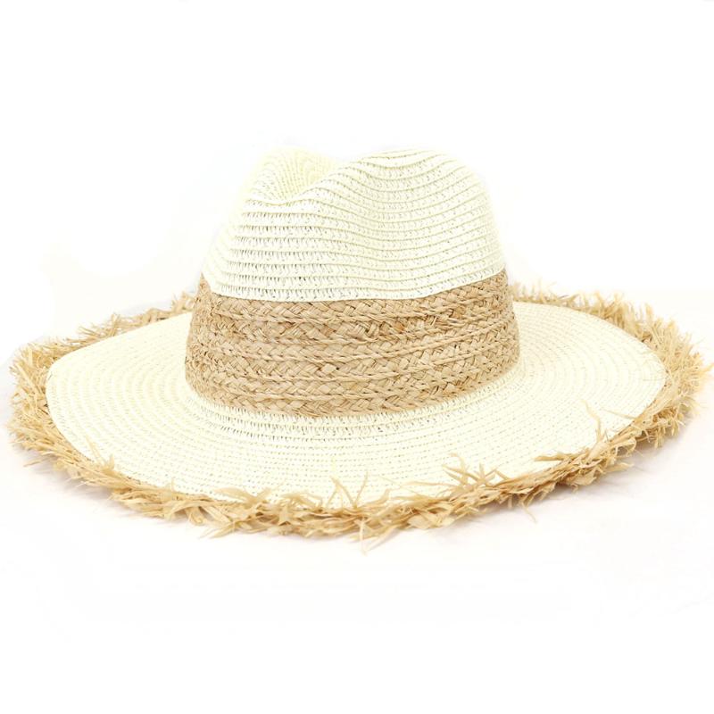 

Wide Brim Hats Straw Hat Women Summer Sun Sunshine Protection Beach Flat Cap Holiday Accessory For OutdoorsWide, White