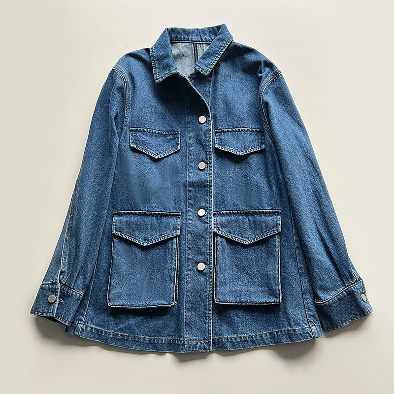 Sweden Toteme 22 autumn/winter jeans jacket coat for women pure cotton oversize style more pockets long sleeve new arrivals