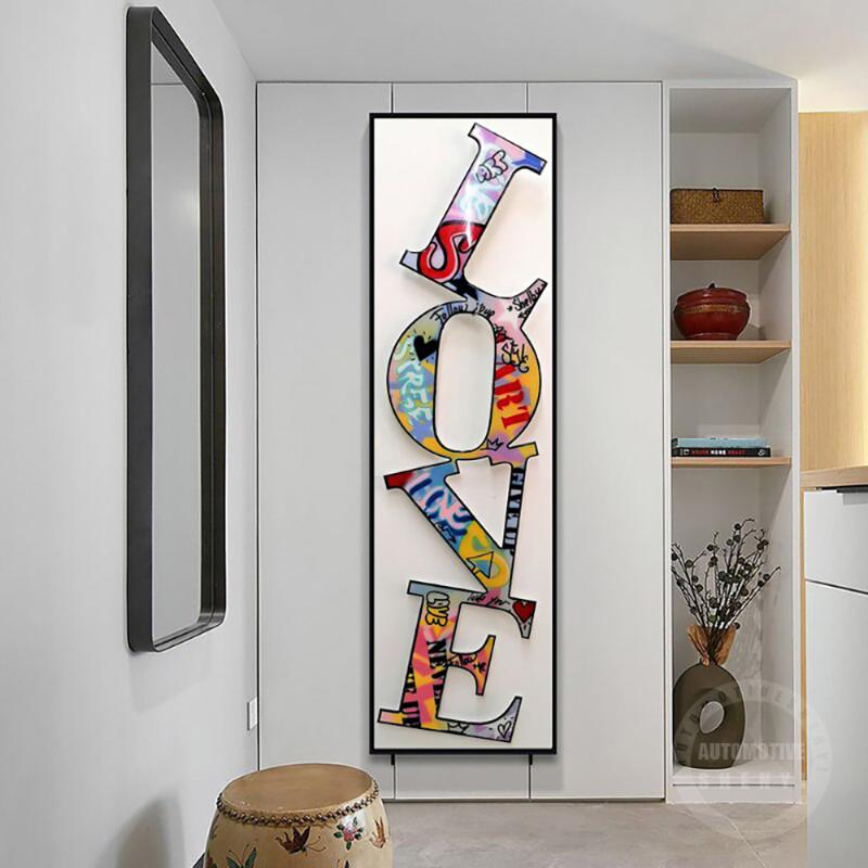 

Paintings Graffiti LOVE Letter Art Canvas Painting Abstract Street Wall Poster Prints Picture For Living Room Bedroom Decor Frameless