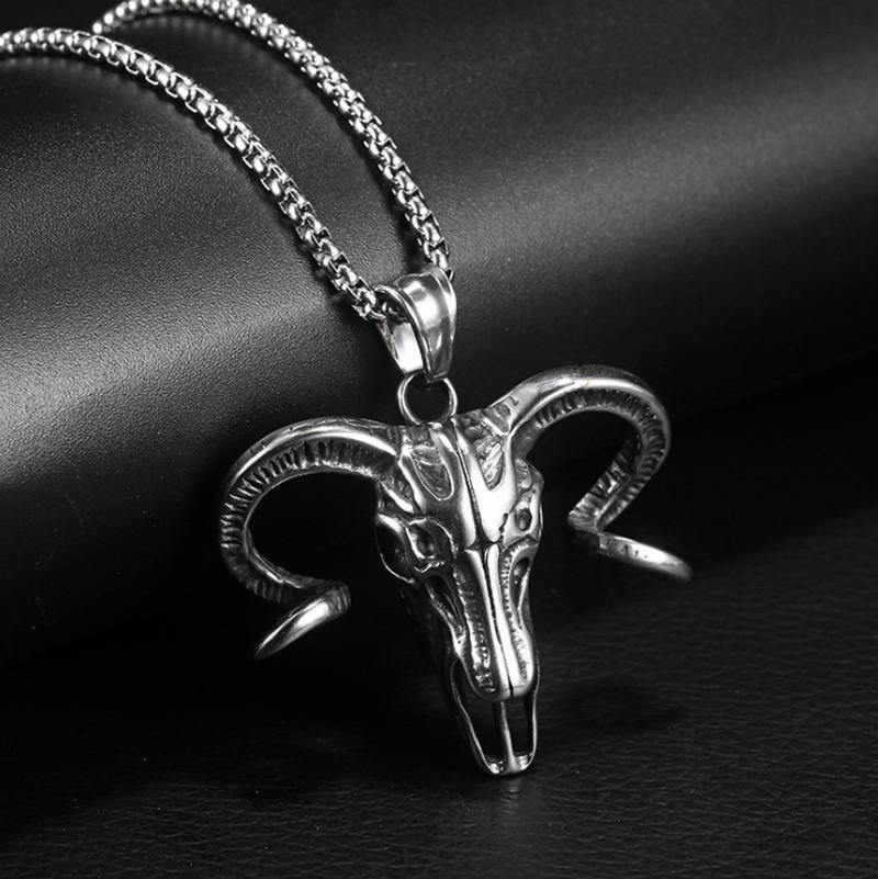 

Pendant Necklaces Gothic Style High Quality Metal Bull Necklace Men's Rock Punk Biker JewelryPendant NecklacesPendant