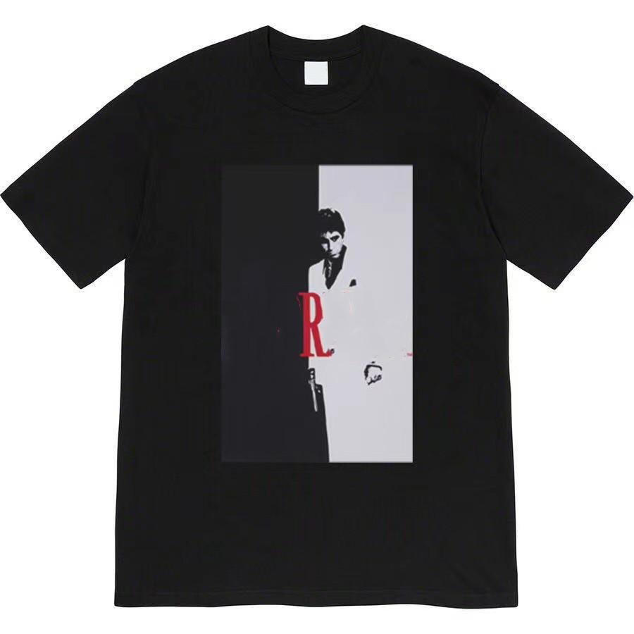

Designer SUP Tees 17FW Scarface Split Print Cotton Tee Short Sleeve Men and Women, White