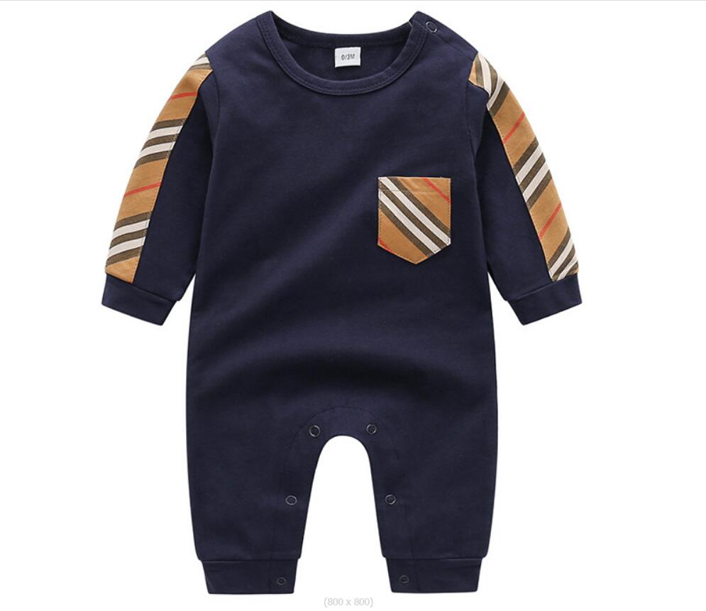 Autumn Winter Baby Knitting Rompers With Hats Infant Boys Girls Plaid Long Sleeve Jumpsuits Toddler Newborn Onesies Kids Romper g124