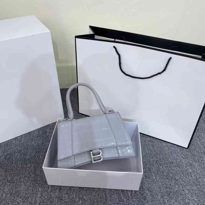 

2022 Handbags Versatile Crocodile Women Luxury Bags Handbags balencaigass Leather designer bag s Hourglass Texture Hand Fashion Single Shoulder Diago QEPHZ, Pink