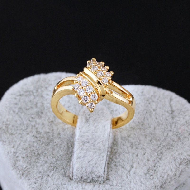 

Solitaire Ring 100% 14K Gold Diamond Charm Lady Rings for Women Bohemia Engageme