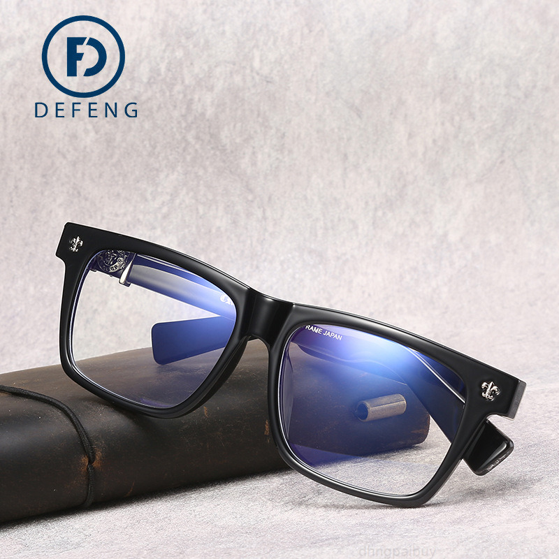 

New ch Chrome Sunglasses Frames Defeng Chaokro Nearsighted Glasses Frame Women's Large Square Plate Flat Lens Men's Good Quality Hearts Trend 806e