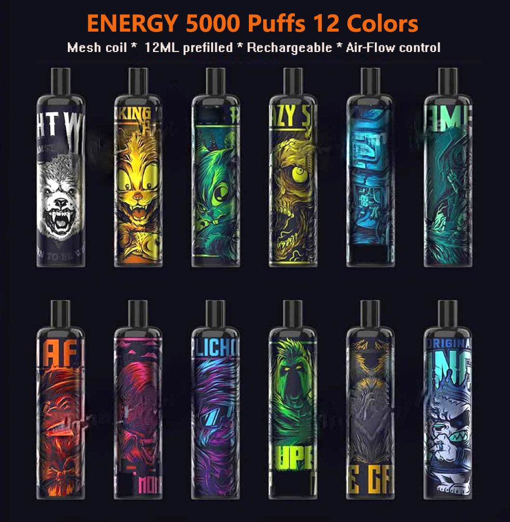 

new energy 5000 puffs disposable e cigarette device vape puff mesh coil prefilled pod 12ml 12 colors rechargeable vapor pen original vs INFINITY 3500 tornado 7000