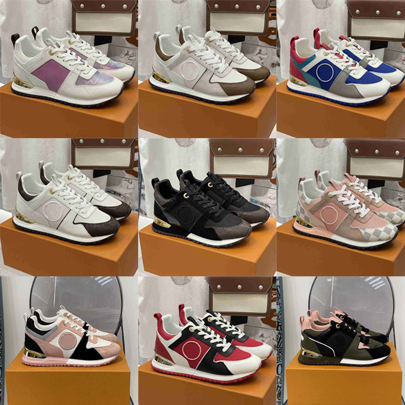 

Designer Sneakers RUN AWAY Casual Shoes Retro Splicing Sneaker Mesh Mixed Color Trainers Men Women Calf Leather Shoe