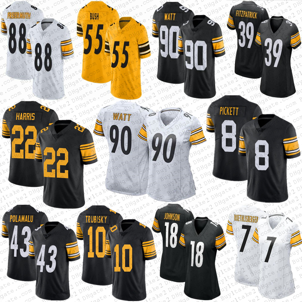 

Pittsburgh''Steelers''8 Kenny Pickett 90 TJ Watt Najee Harris Mens Custom Football Jerseys Ben Roethlisberger Minkah Dwayne Haskins Pat Fr
