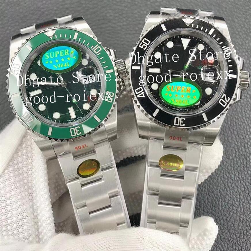 

Waterproof Men's V12 Version Watches Mens Automatic Cal.3135 Watch 904L Steel Black Green Ceramic Bezel 116610 Men N NoobF Fa177G, Box