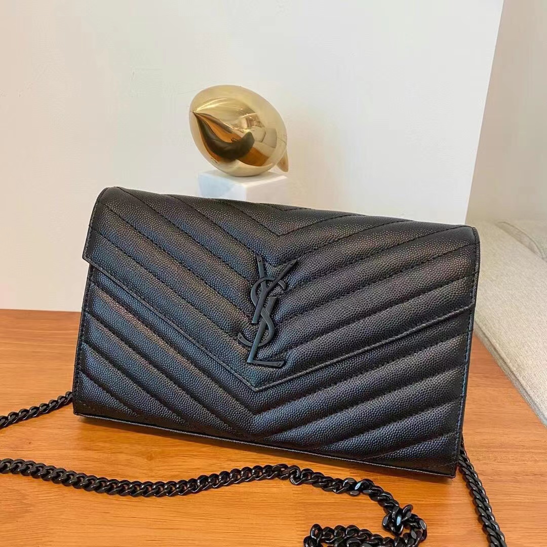 YSL petit sac à chaîne en cuir suédé matelassé Kate sac à main à rabat sur le devant fermeture à pression magnétique avec logo en lettre entrelac