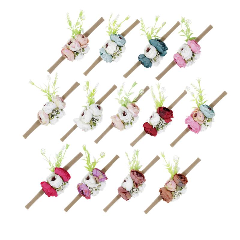 

Hair Accessories Yundfly Fashion Flower Crown Headband Kids Soft Nylon Elastic Hairbands Bohemian Wreath Head Bands Baby Girl AccessoriesHai, Red