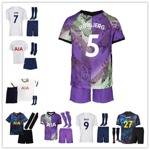 

21 22 23 KANE SON BERGWIJN Soccer Jerseys KULUSEVSKI HOJBJERG colorful Away 2021 2022 LUCAS Third 3rd ROMERO Football kit shirt purple BENTANCUR tops Men kids sets