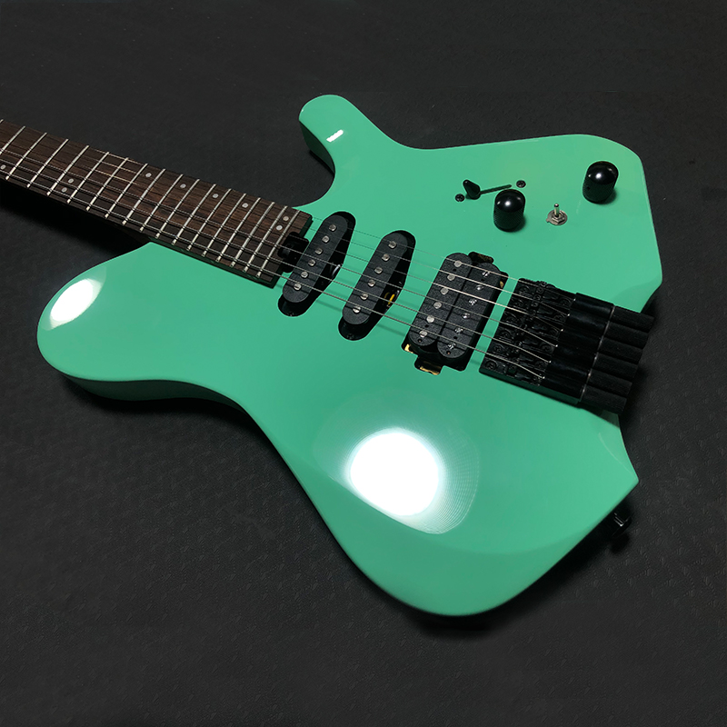 

Headless Travel 6 string Electric Guitar Alder body Roasted Maple Neck Cool Shaped High Quality Custom OEM Solid body Unbranded