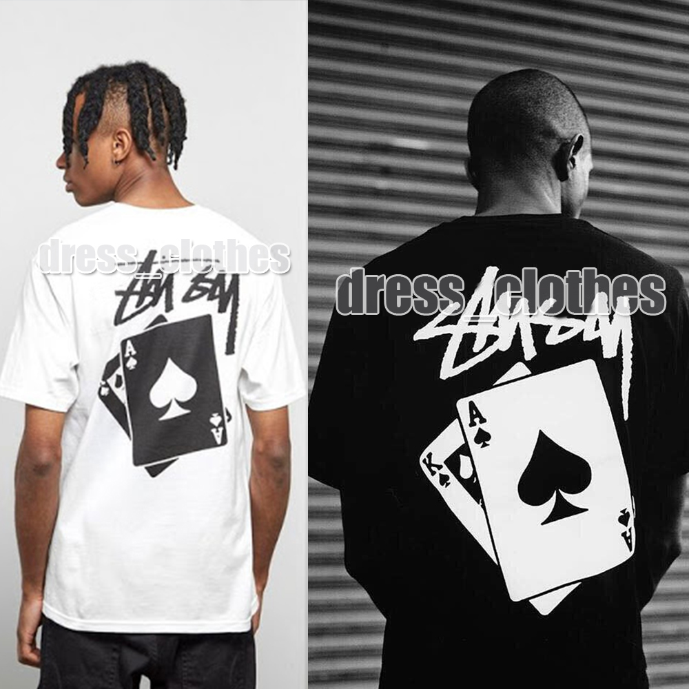 Designer Luxury Summer Stusy Classic Lettre imprimé T-shirt Back Poker Fashion Stusi Mens and Womens Couple Womens Loose Short à manches