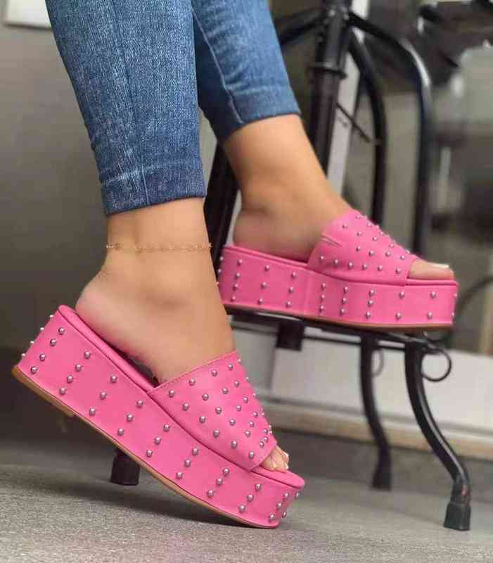 

Sandals Hot Summer Women Wedges Shoes Pumps High Heels Flip Flop Chaussures Femme Platform Sandalia Feminina New 220428, Apricot