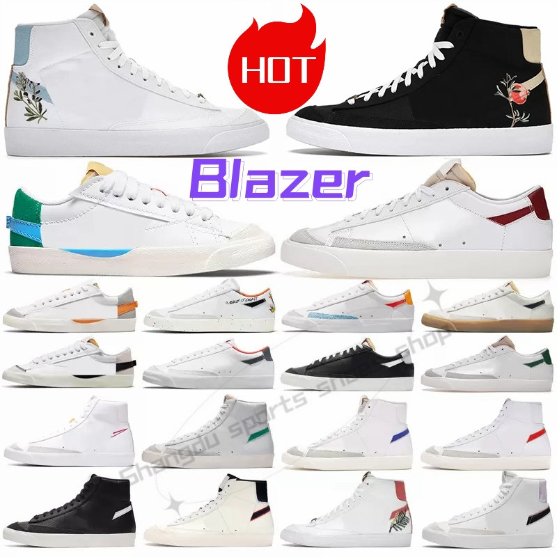 

Blazer Mid 77 Vintage Blazers Jumbo Low Men Women Casual Shoes Black White Multi Color White Indigo Pine Green Arctic Mens Trainers Designer Platform Sneakers, 24-36-40