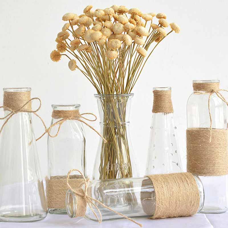 

50m jute twine Country rustic Wedding baby Shower birthday Party Christmas bottle Table Centerpiece gift box Decoration Ribbon, As described