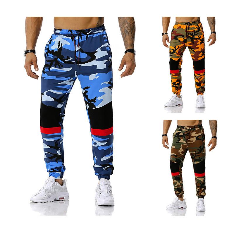 

Men's Pants Camouflage Mens Joggers Fitness Men Sportswear Tracksuit Bottoms Skinny Sweatpants Trousers Black Gyms Jogger TrackMen's, Blue