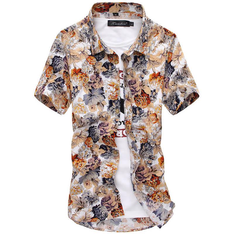 

Men's Casual Shirts Mens Beach Hawaiian Shirt Tropical Short Sleeve Plus Size Floral Men Holiday Vacation Clothing Camisas Summe