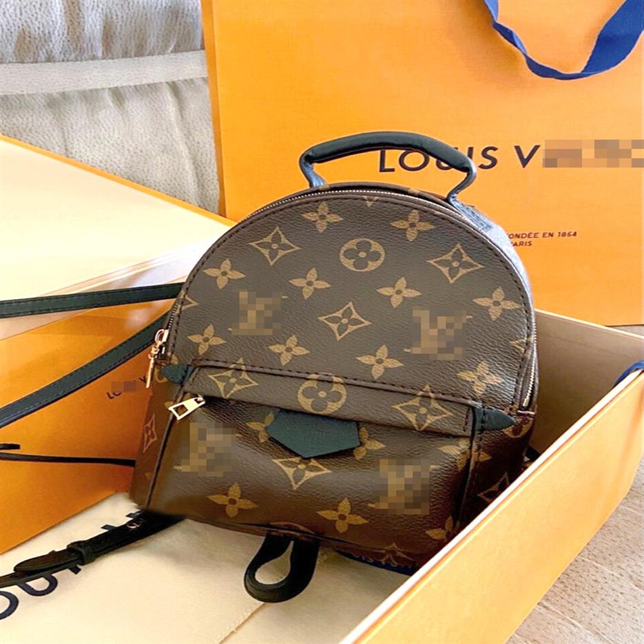 

High Quality Fashion Pu Leather Mini Size Women Bag Children School Bags Backpacks Style Spring Lady backpack Travel HandBag 5 Col191h, With dustbag