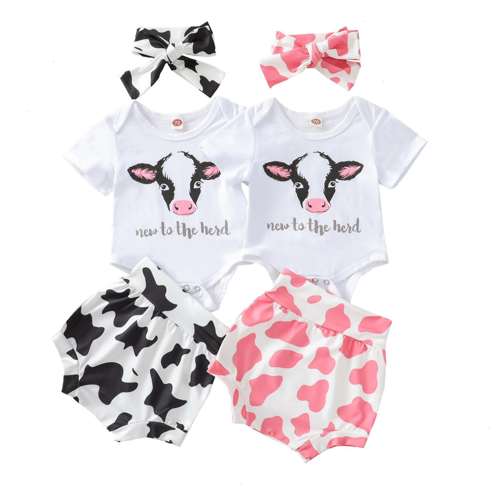 

Summer Newborn Casual Sets Outfits Baby Girl Letter Pattern Round Neck Short Sleeve Romper Shorts Headband Clothes