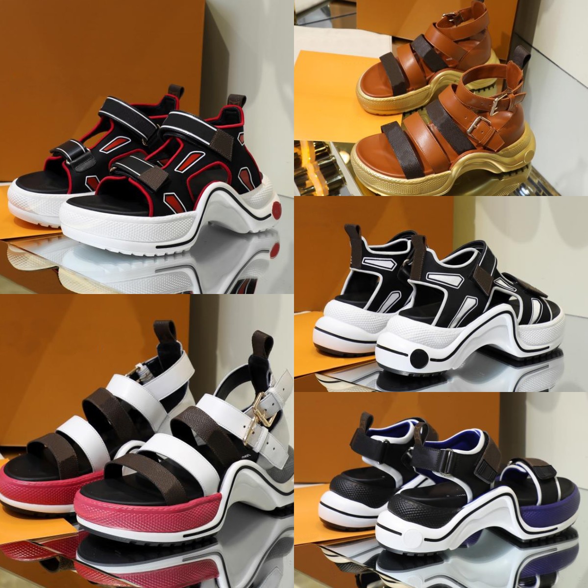 

Chunky Archlight Sporty Sandals Brand Sports Sandal Women Men Platform Beach Shoes Ankle Buckle Strap Roman Flip Flop Outdoor Slides Trainer Water Shoe Pool Slide, Fill postage