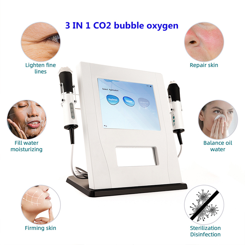 

3 in 1 Oxygen Jet Peel CO2 Oxygenation Bubble Facial Machine Exfolite Infuse Oxygenate for Skin Care