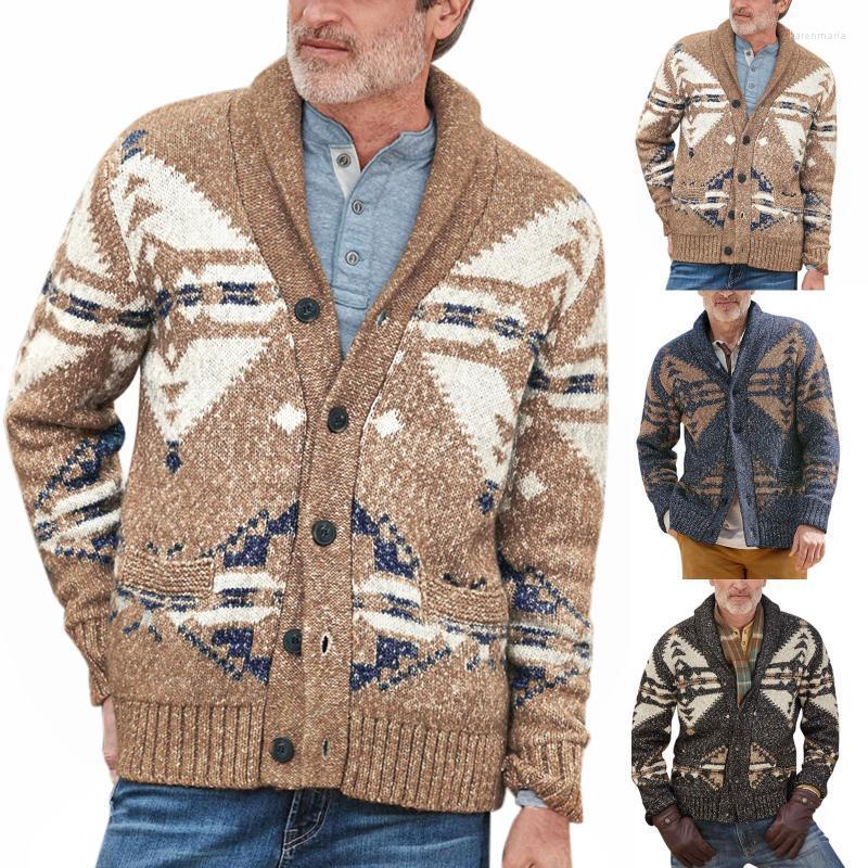 

Men's Vests Autumn And Winter Jacket Top Striped Retro Long-sleeved Trendy Warm Knitted Sweater Pocket Button Kare22, Black