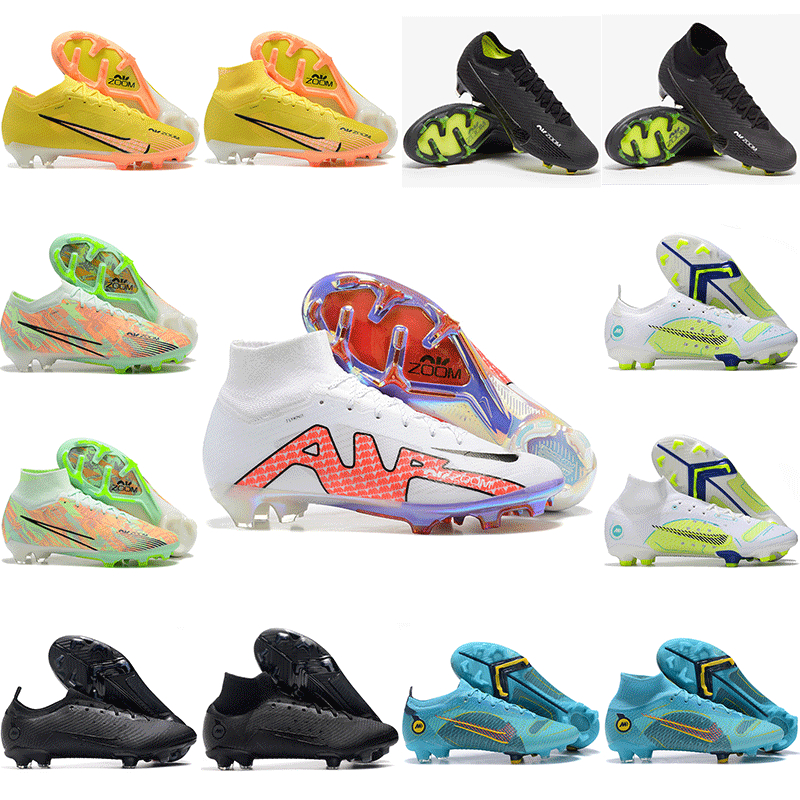 

Newest Mens Mercurial Superfly IX Elite FG Soccer Shoes Vapors XV Football Cleats XIV Boots, 12