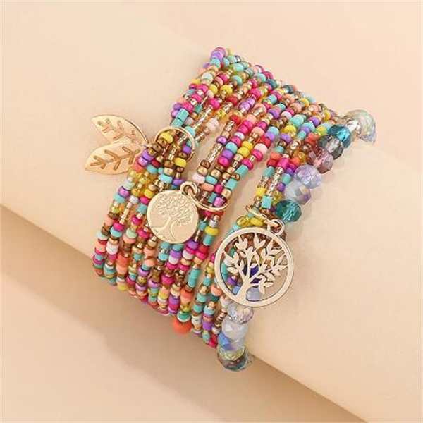 Bracelets d'arbre de vie femmes bijoux bohème multicouche perles de charme Bracelet ensemble ethnique Bracelets d'enveloppement Pulseras Mujer Fe