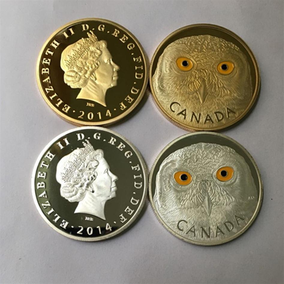 

4 pcs The Canada Animal Coin 24K Real Gold Silver Plated Badge 40 Mm Wild Life Animal Elizabeth Souvenir Decoration Coin289C