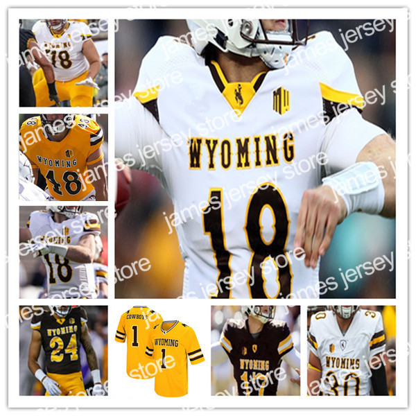 

James Custom Wyoming College Cowboy Josh Allen Football Jersey Sean Chambers Xazavian Valladay Isaiah Neyor Chad Muma Solomon Byrd Ayden Eberhardt, Men white