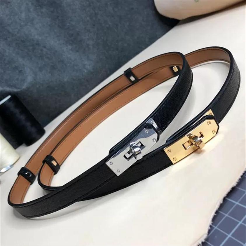 

H family Classical Belts for Women Designer leather Smooth Buckle 2 Color matching sweater skirt dress waist decoration Kelly suit299G, Black