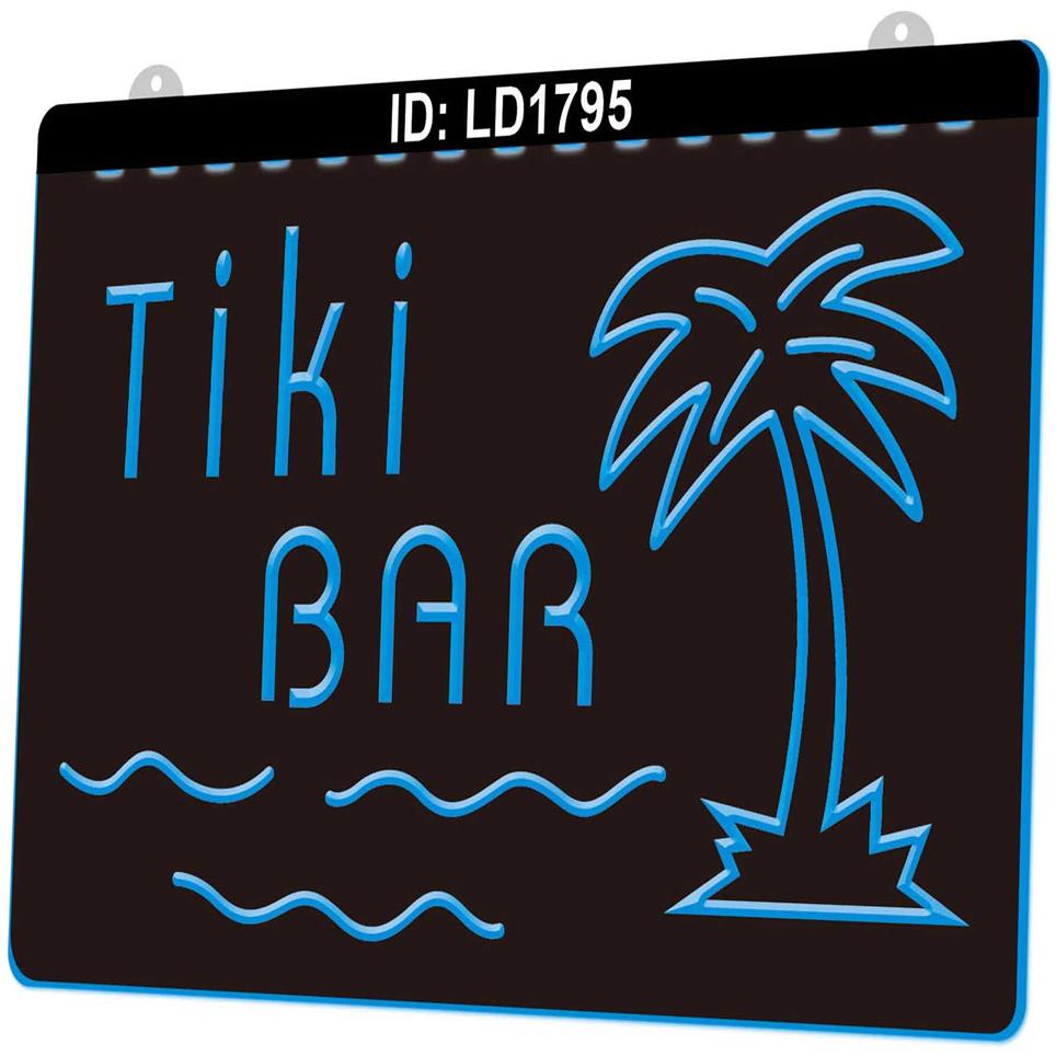 

LD1795 Tiki Bar Tanning 3D Engraving LED Light Sign Whole Retail301c