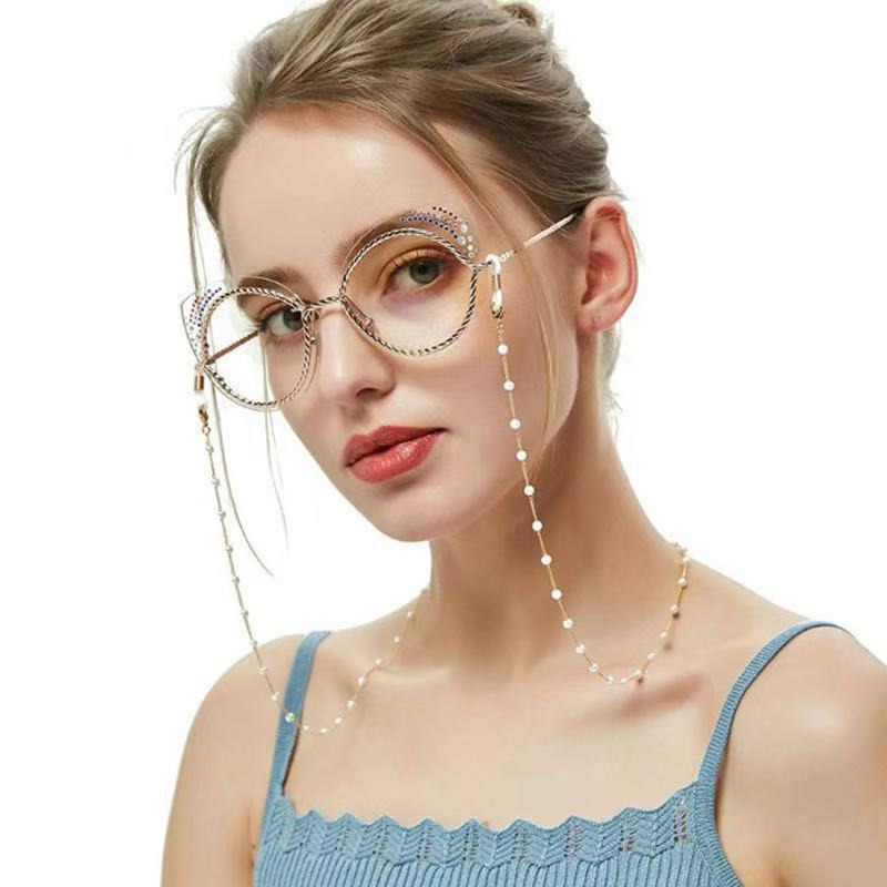 

Fashion Glasses Chains Women Eyeglasses Sunglasses Eyewears Cord Holder Neck Strap Rope Chain Lady Pearl Mask Hanging 220615