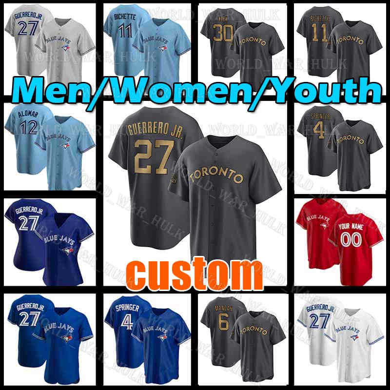 

26 Matt Chapman 4 George Springer Baseball Jersey Bo Bichette Toronto Vladimir Guerrero Jr. Blue Jays 99 Hyun-Jin Ryu Alejandro Kirk Santiago Espinal Romano Men Women, Men custom cool base(l n)