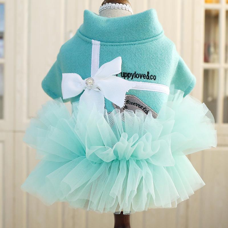 

Dog Apparel Teddy Princess Dress Pomeranian Bichon Small Cute Puppy Spring And Summer Lace TutuDog, Blue