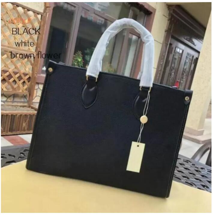 

Womens Shoulder Bags ONTHEGO Fashion Leather totes Designers Handbags Bag Purse Flower Ladies Casual Tote Female HandBag designer handbags, Brown