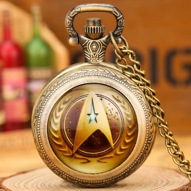 

Pocket Watches Middle Size Yellow Star Design Men's Quartz Watch Cosplay Gifts Cool Steampunk Pendant Necklace Chain Relojes De Bolsillo