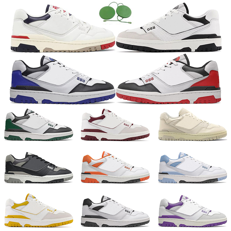 Nouveau B550 550 Sports Chaussures masculines Femmes Navy Purple Cream Black Blue UNC BB550 Blanc Green Grey Shadow Syracuse Burgundy Cyan Aurale