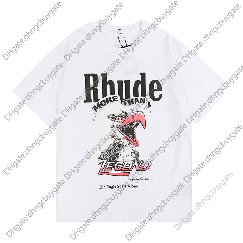 

shirt designer t ins american fashion brand rhude maxfield la los angeles limited eagle print mens large short sleeve tshirt t shirt, White
