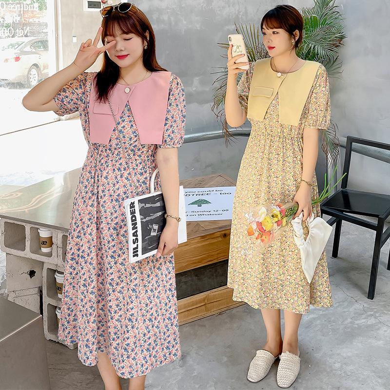 

Plus Size Dresses Women's Summer Korean Temperament Floral Shawl Set Slim Fit Dress, Pink