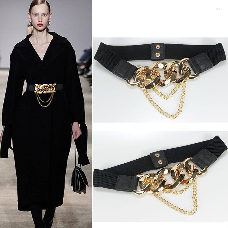 

Belts Fashion Elastic Metal Chain Decorative Belt For Women Designer Waist Strap Dress Coat Sweater Skirt Lady WaistbandBelts BeltsBelts, Black