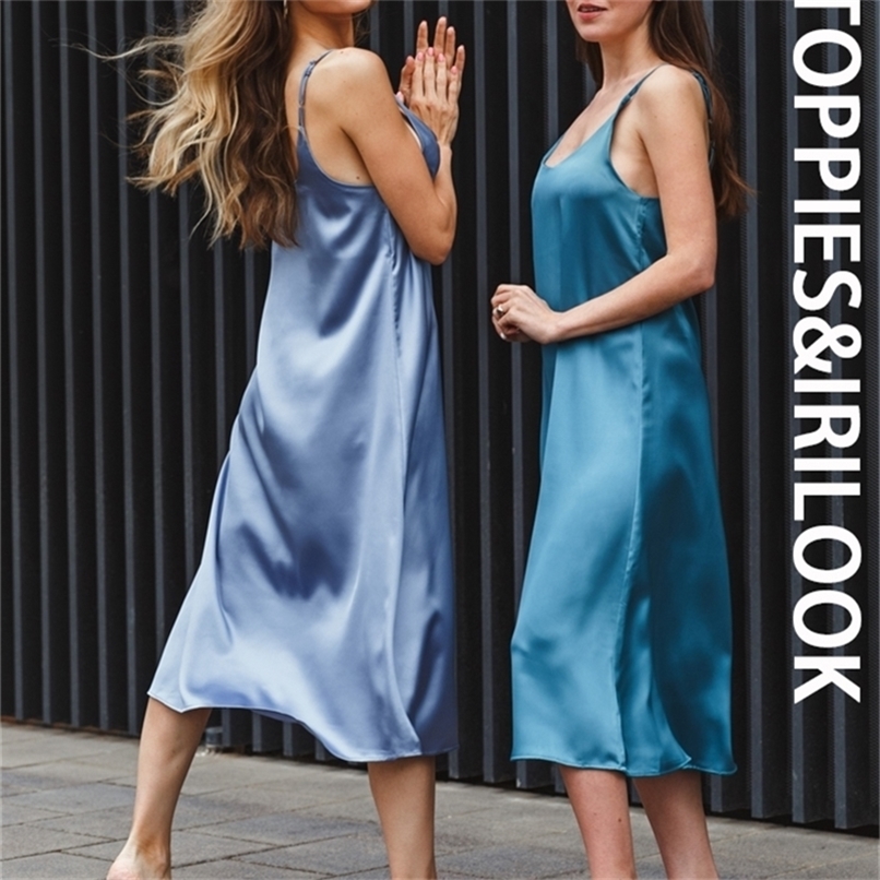 

Toppies Luxury Shiny Imitation Silk Party Dresses for Women Sexy Sundress Fashion Ladies vestidos 220406, Cs001 light blue