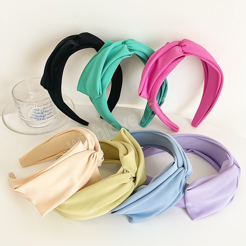 

Colorful Neon Satin Cross Knot Hairbands Headbands Ornament Accessories Hair Accessories Wholesale