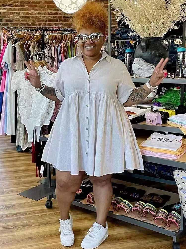 

Plus Size Dresses Dress Women 3xl 4xl 5xl Summer Short Sleeve Shirt Ladies Casual Linen Wholesale Bulk DropPlus DressesPlus, Black