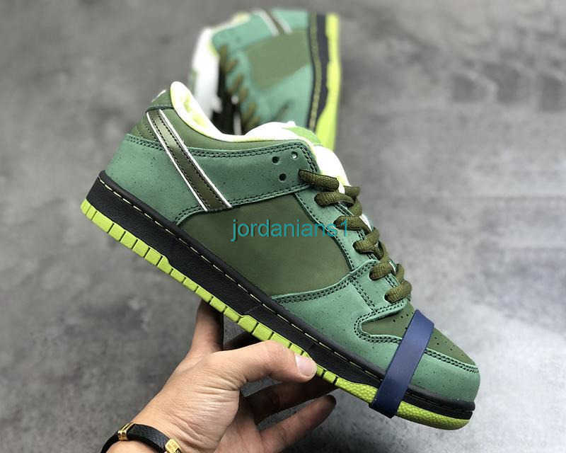 

Shoes Skatebord Dnks Low Sneakers Green Lobster Colorway Genuine Suede Leather Upper Rubber Outsole Sports Trendy Style Size US4-12