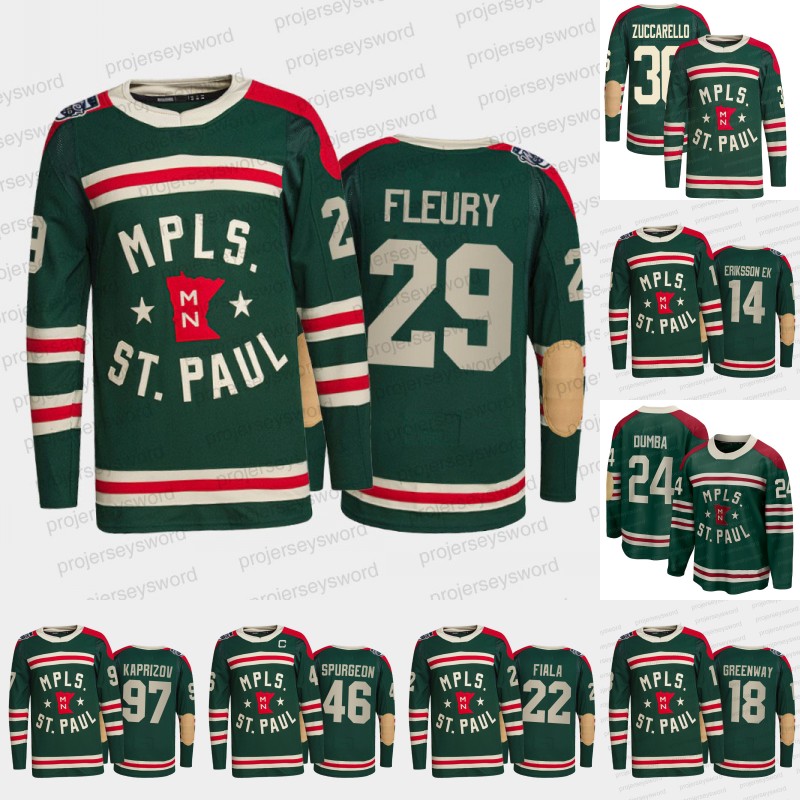 

#29 Marc-Andre Fleury 2022 Winter Classic Hockey Jersey Minnesota Wild Kevin Fiala Kirill kaprizov Matt Dumba Mats Zuccarello Jared Spurgeon Joel Eriksson Ek Foligno, 14 joel eriksson ek